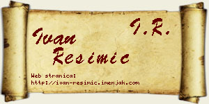 Ivan Resimić vizit kartica